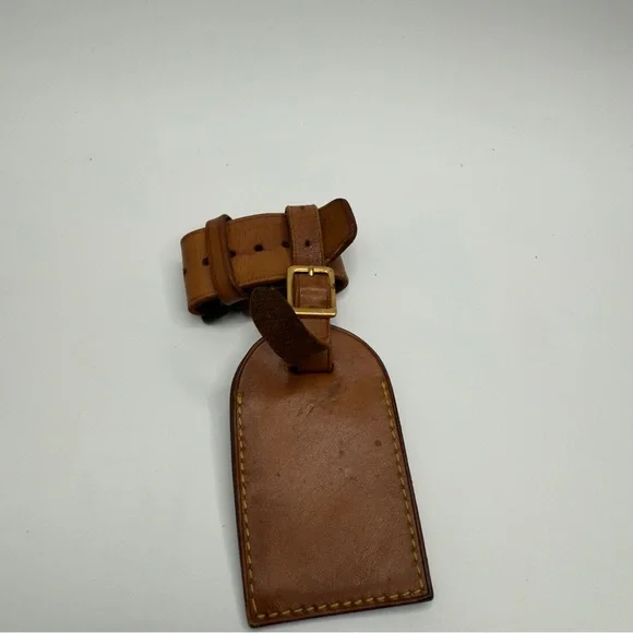 ❌Sold❌Louis Vuitton ~ Vachetta Brown Leather Luggage ID Name Tag & Poignet - Picture 2 of 2